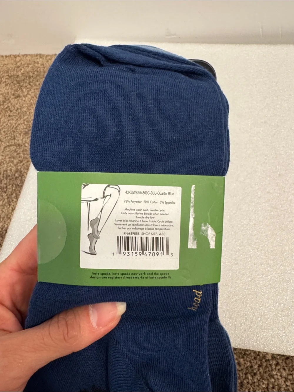 Kate spade 6 pairs quarter socks one size NWT